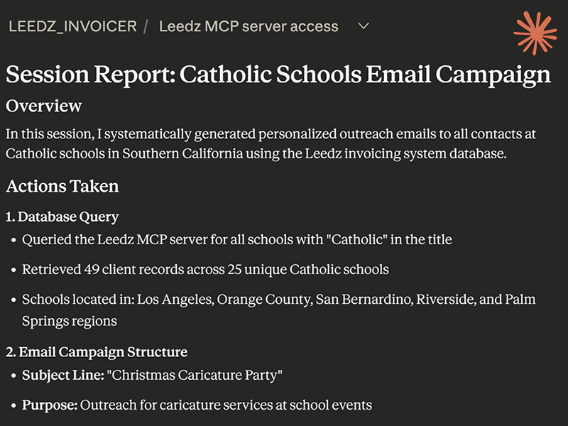 Claude querying the Leedz database via MCP