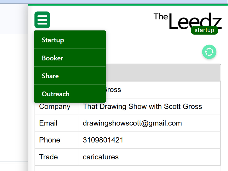 Leedz Chrome Extension startup page